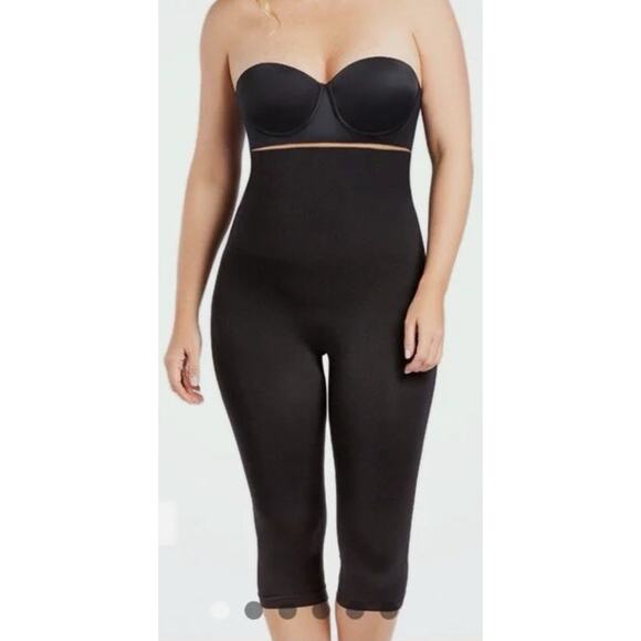 Empetua High Waisted Shaping Capri Leggings Black Size Large - Picture 1 of 4